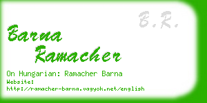 barna ramacher business card